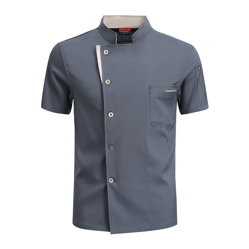 Summer Cook Jacket Restaurant Kitchen Chef Work Uniform  Waiter White Shirt Cooking Costume Barber Catering Bakery Overalls