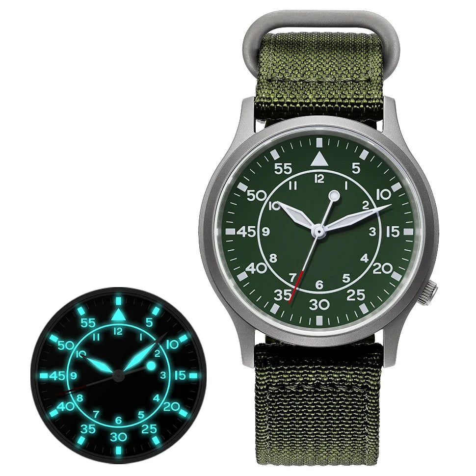 BERNY Titanium Watch for Men AR Coating Sapphire Fashion Wristwatch Luminous VH31 Ultra-thin Quartz Watch Waterproof 5ATM Watch