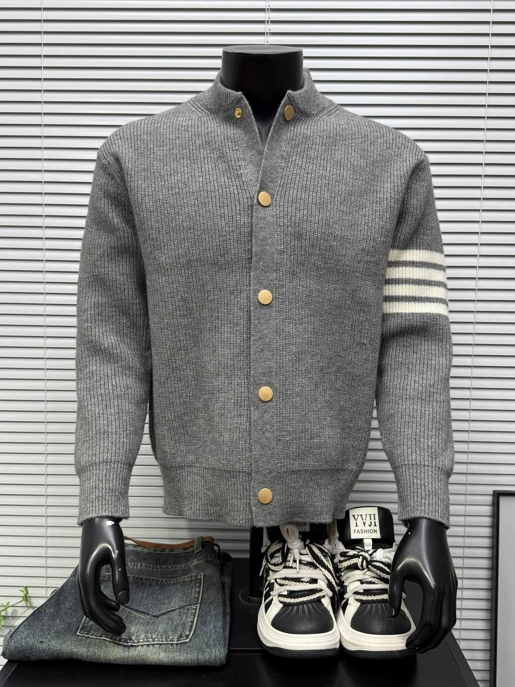 Men's Knitted Cardigan Sweater Casual Stripe Pattern Faionable Autumn Winter Open Front Long Sve Comfortable Fit Outerwear