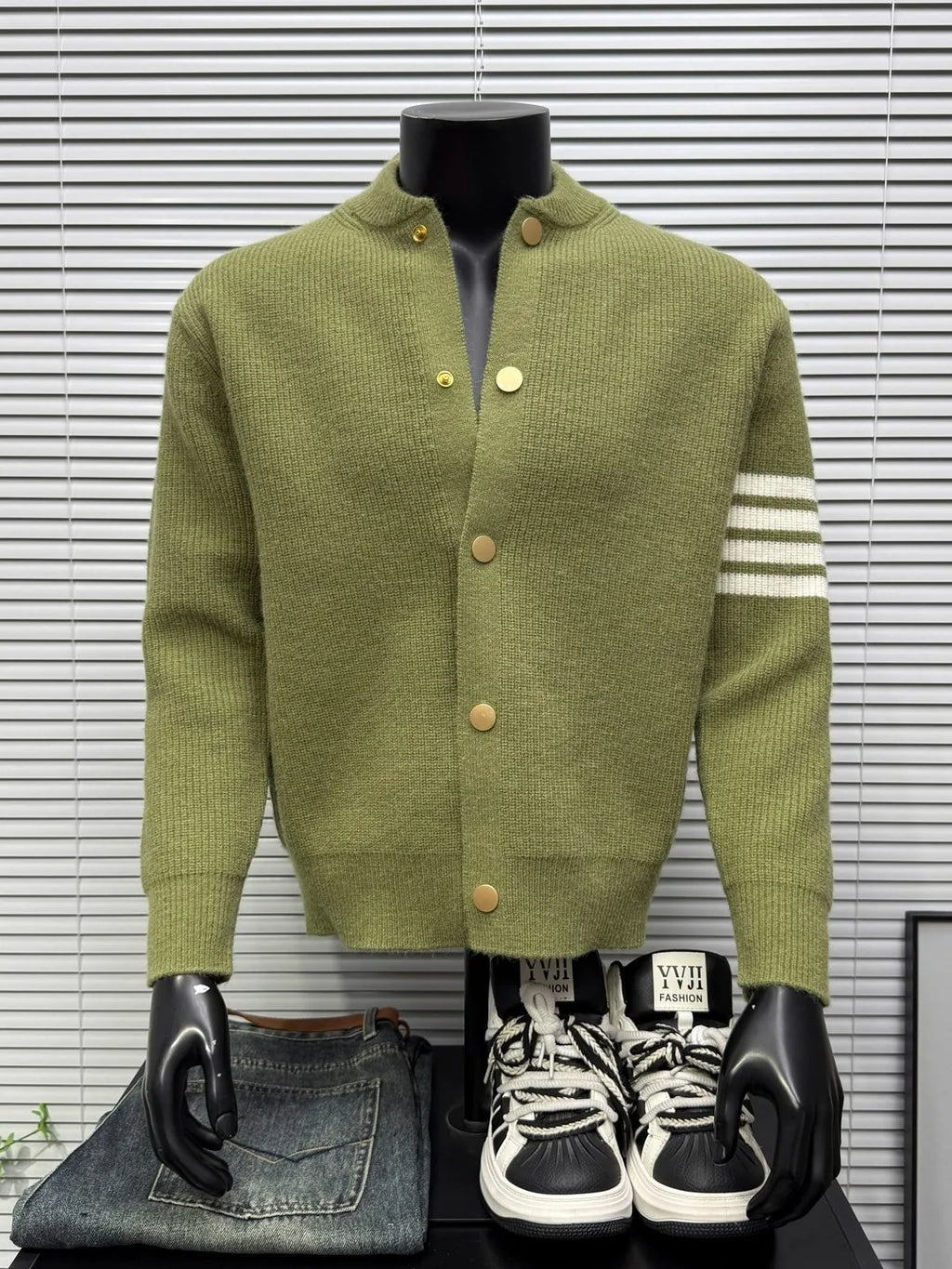 Men's Knitted Cardigan Sweater Casual Stripe Pattern Faionable Autumn Winter Open Front Long Sve Comfortable Fit Outerwear