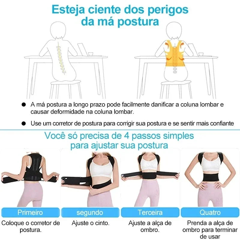 Achieve  Posture with Adjustable, Breathable Polyester Posture Corrector - Universal Fit for Pain Rel