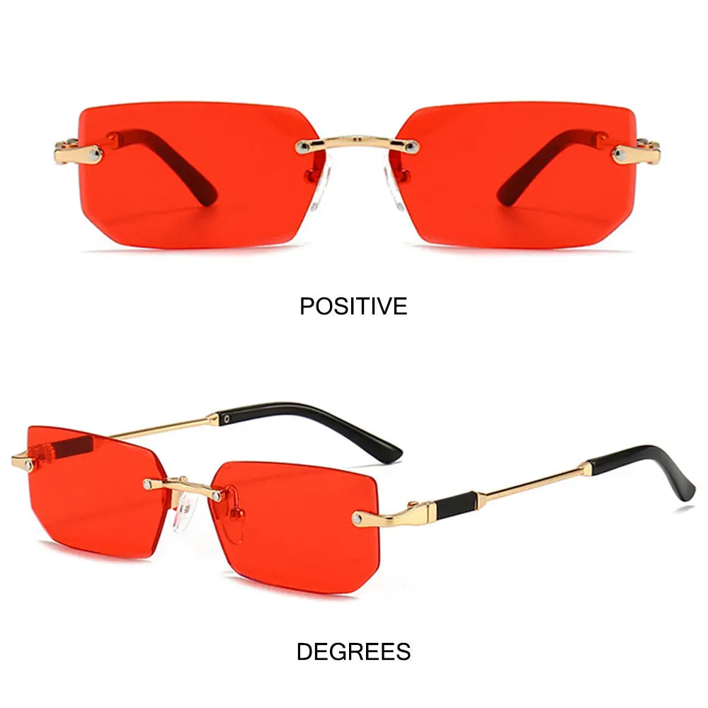 Y2K Shades Eyewear Rimless Rectangle Sunglasses for Women & Men Frameless Sun Glasses UV400 Protection Fashion Accessory