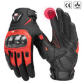 KEMIMOTO Leather Motorcycle Gloves CE Men's Retro Moto Gloves Touch Screen Carbon Protective Motorbike Breathable For Summer