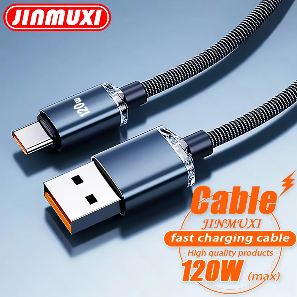 120W  Type C Cable Super Fast Charger Cord Quick Charge USB C Cables Phone Charger For Samsung Xiaomi Huawei Oneplus POCO OPPO