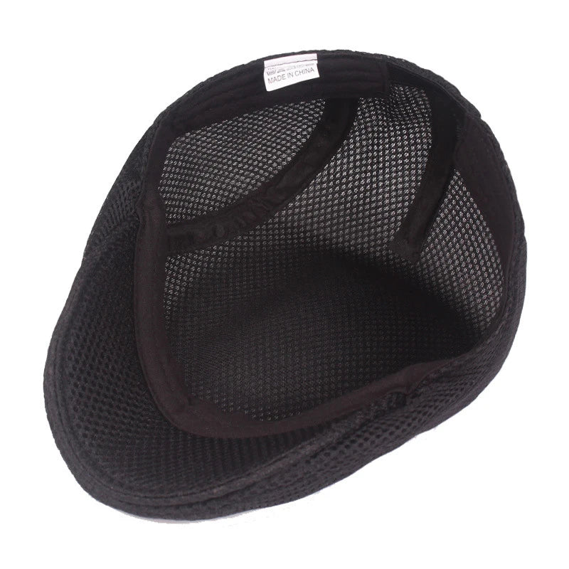 Spring Summer Men Women Casual Mesh Beret Hat Solid Color Flat Cap Newsboy Style Gatsby Hat Breathable Sun Hat