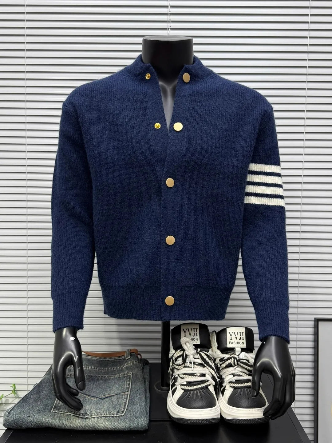 Men's Knitted Cardigan Sweater Casual Stripe Pattern Faionable Autumn Winter Open Front Long Sve Comfortable Fit Outerwear