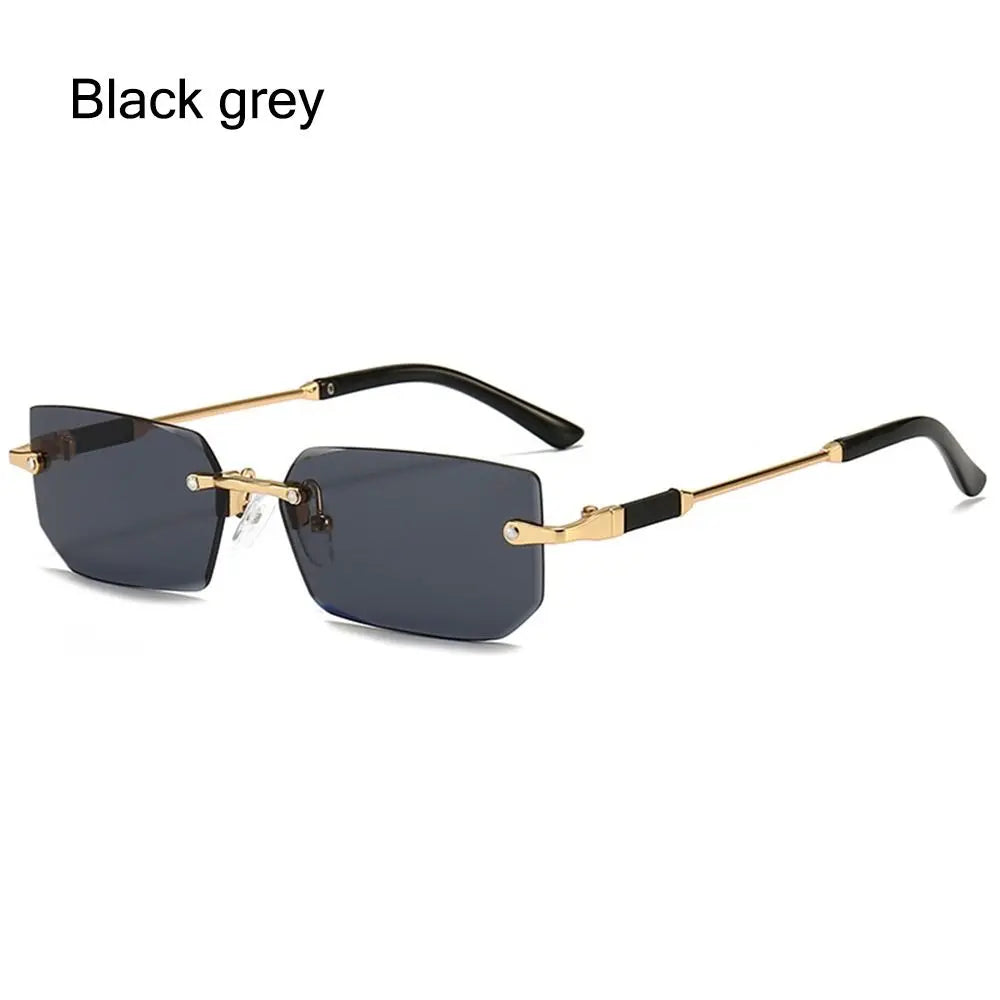 Y2K Shades Eyewear Rimless Rectangle Sunglasses for Women & Men Frameless Sun Glasses UV400 Protection Fashion Accessory