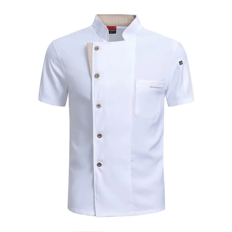Summer Cook Jacket Restaurant Kitchen Chef Work Uniform  Waiter White Shirt Cooking Costume Barber Catering Bakery Overalls