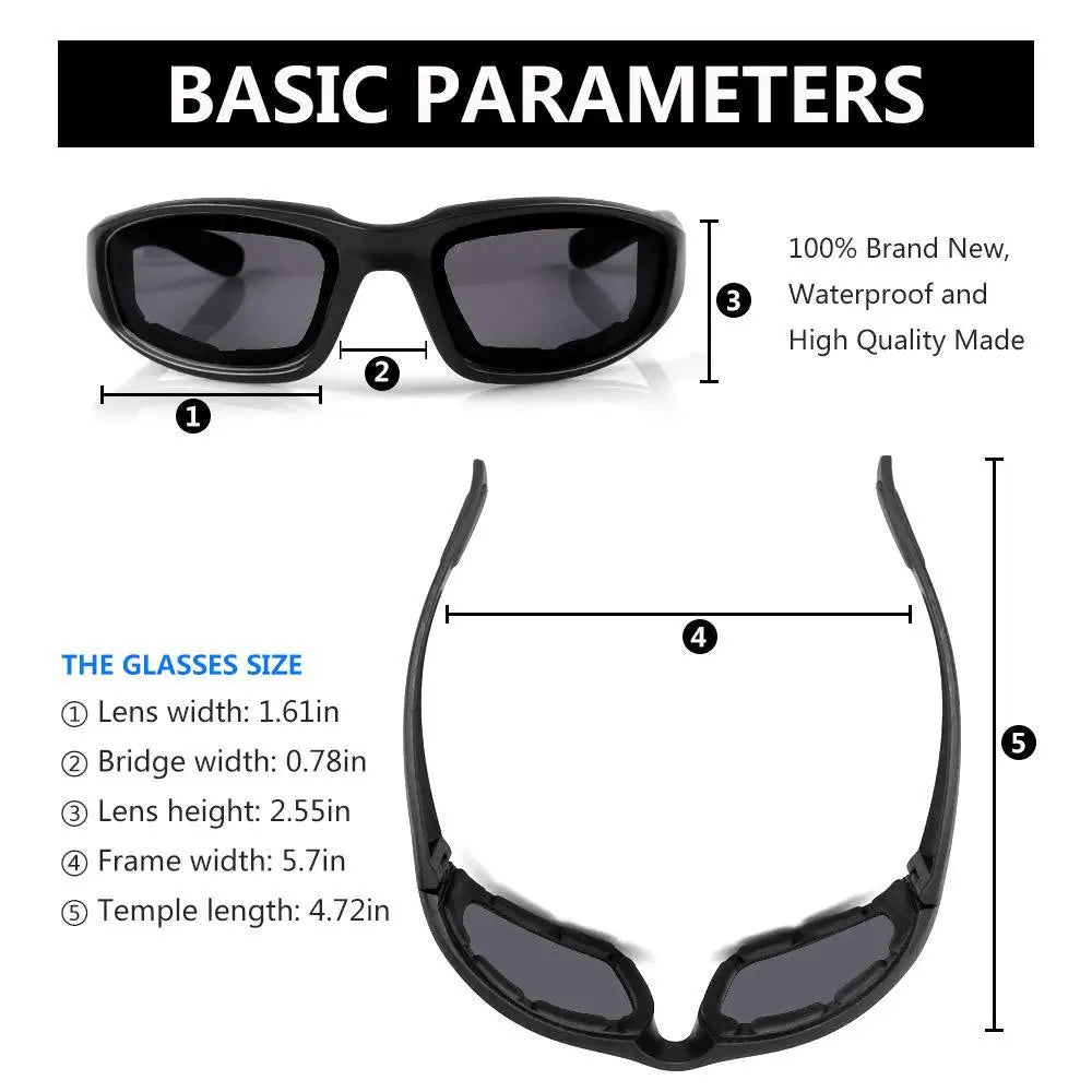 Universal Motorcycle Glasses Polarized Sunglasses for Hooting Eye Protection Windproof Moto Goggles UV400 Antifog Clear Len