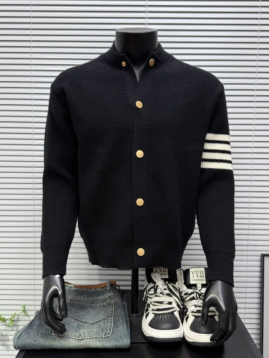 Men's Knitted Cardigan Sweater Casual Stripe Pattern Faionable Autumn Winter Open Front Long Sve Comfortable Fit Outerwear
