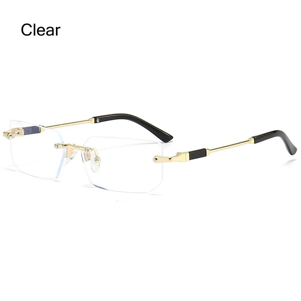 Y2K Shades Eyewear Rimless Rectangle Sunglasses for Women & Men Frameless Sun Glasses UV400 Protection Fashion Accessory