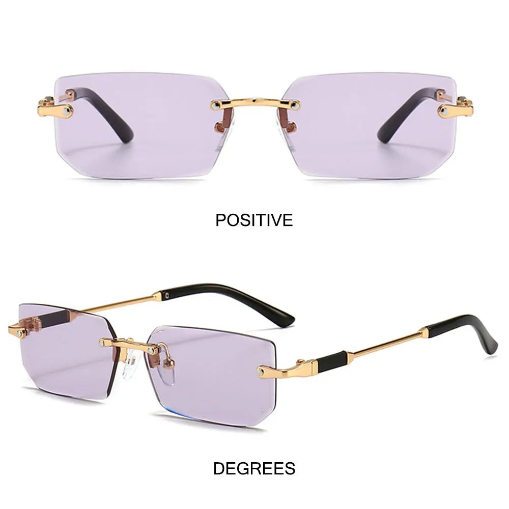 Y2K Shades Eyewear Rimless Rectangle Sunglasses for Women & Men Frameless Sun Glasses UV400 Protection Fashion Accessory