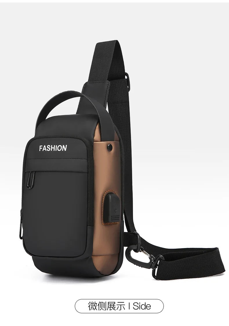 Newest Men Anti Theft Chest Bag Shoulder USB Charging Crossbody Package School Short Trip Messengers Gym Men's Sling Sports Pack