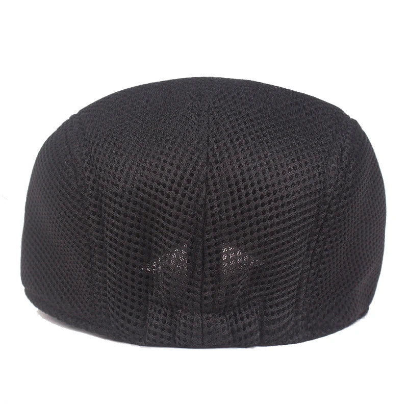 Spring Summer Men Women Casual Mesh Beret Hat Solid Color Flat Cap Newsboy Style Gatsby Hat Breathable Sun Hat