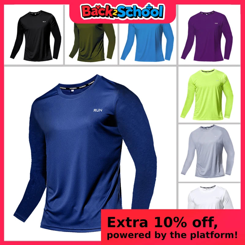 Men Women Quick Dry Long Sleeve Sport T Shirt Gym Jerseys Fitness Shirt Trainer Running T-Shirt Teenager Breathable Sportswears