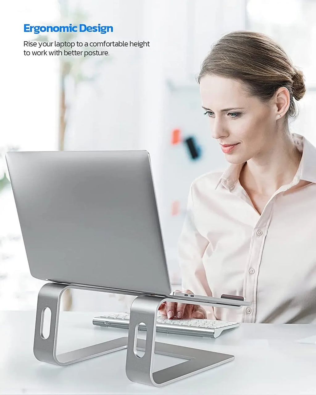 Laptop Stand Ergonomic Aluminum Computer Stand Detachable Laptop Riser Notebook Holder Stand Compatible with MacBook Air Pro