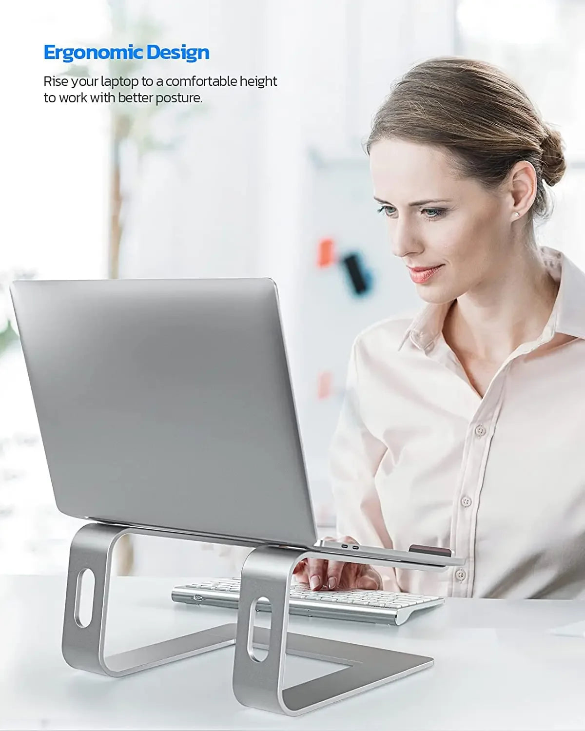 Laptop Stand Ergonomic Aluminum Computer Stand Detachable Laptop Riser Notebook Holder Stand Compatible with MacBook Air Pro