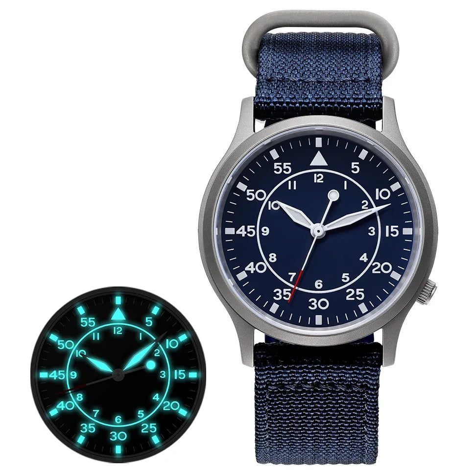 BERNY Titanium Watch for Men AR Coating Sapphire Fashion Wristwatch Luminous VH31 Ultra-thin Quartz Watch Waterproof 5ATM Watch